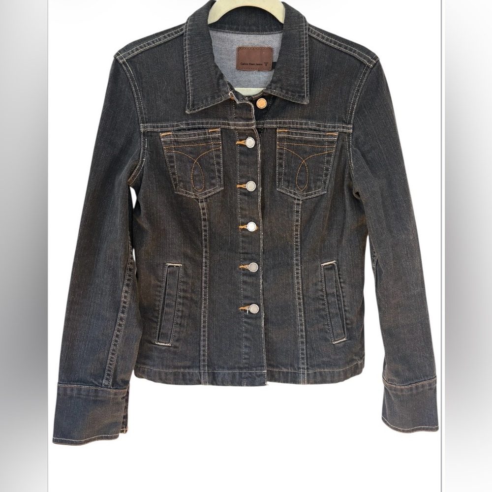 Calvin Klein Women’s Dark Blue Denim Jacket Size Medium